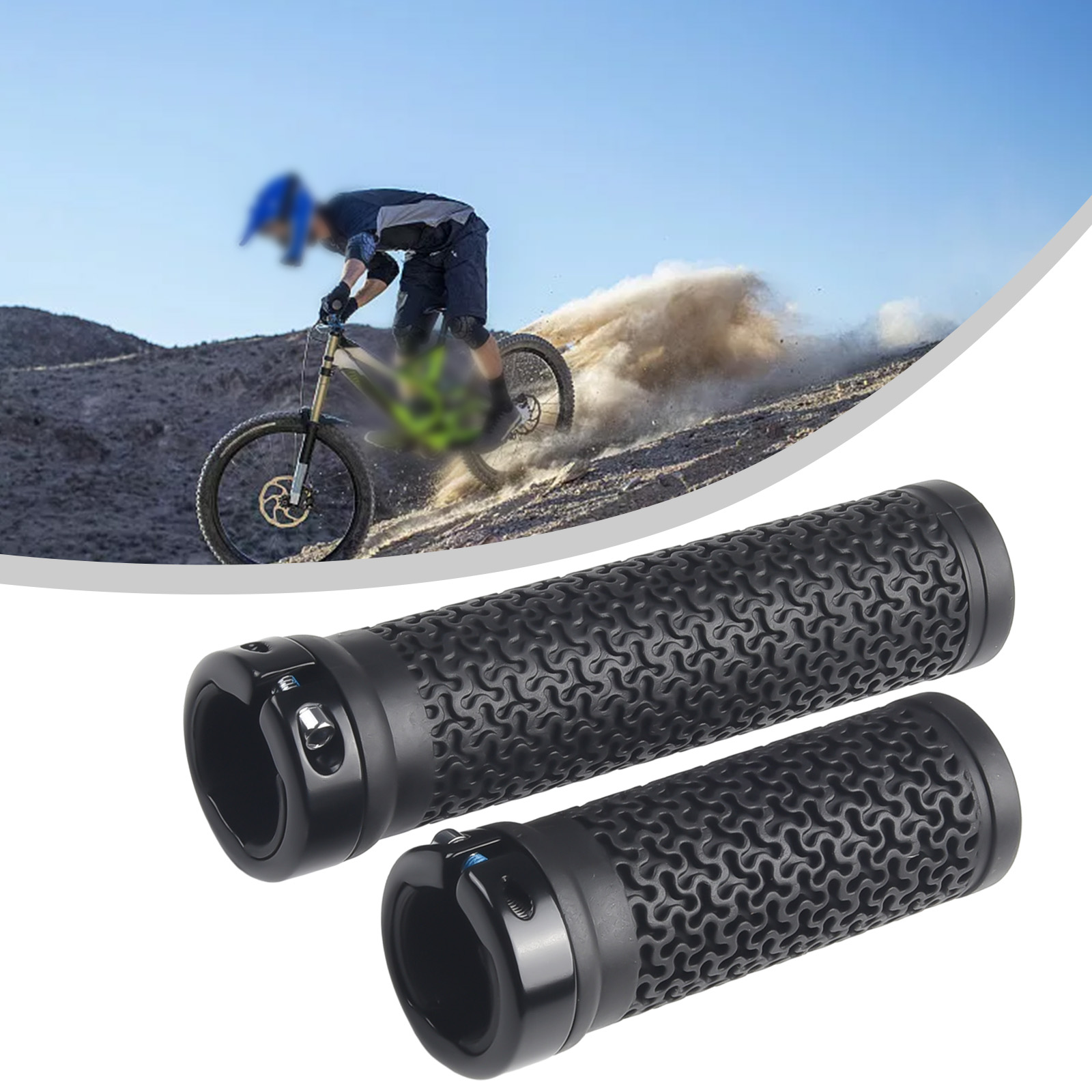 Commuter Bike Lock - 1 paar fietsgrepen van zacht rubber,